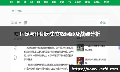 国足与伊朗历史交锋回顾及战绩分析